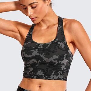 CRZ YOGA Gray Camo Sports Bra